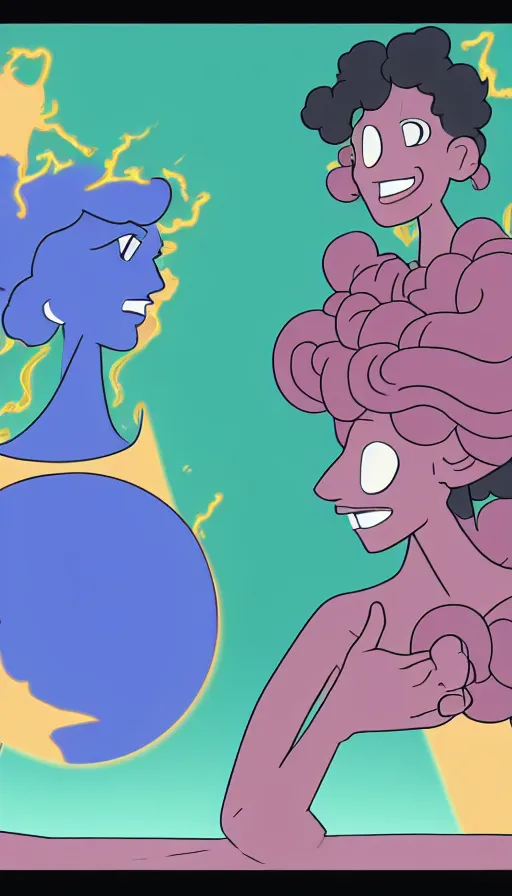 Image similar to the two complementary forces that make up all aspects and phenomena of life, by Rebecca Sugar