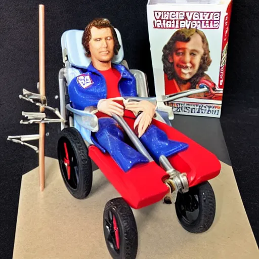 Image similar to evel knievel broken leg play set, wheelchair, crutches, by mattel, for kids, j. c. penny wish book 1 9 8 2