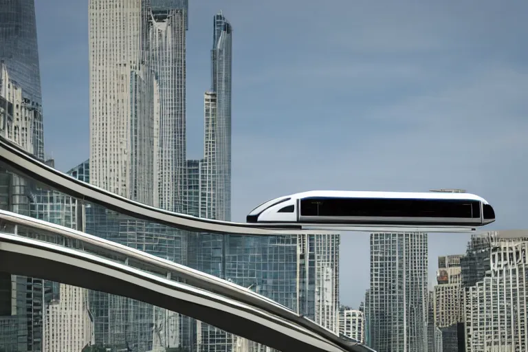 Prompt: futuristic monorail designed by Apple, XF IQ4, 150MP, 50mm, f/1.4, ISO 200, 1/160s, natural light, Adobe Photoshop, Adobe Lightroom, DxO Photolab, Corel PaintShop Pro, rule of thirds, symmetrical balance, depth layering, polarizing filter, Sense of Depth, AI enhanced