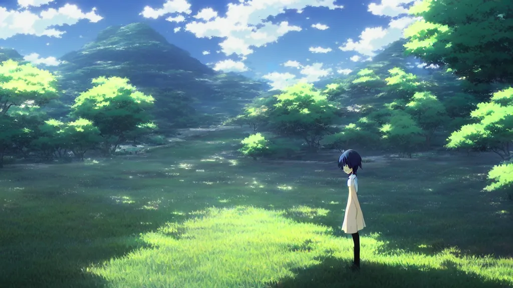 Image similar to beautiful view, painted by makoto shinkai,