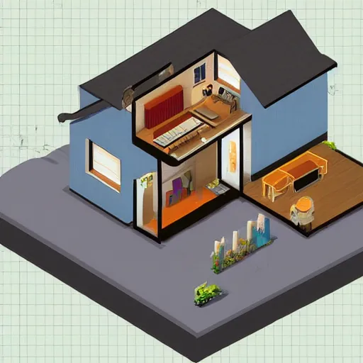 Image similar to isometric house