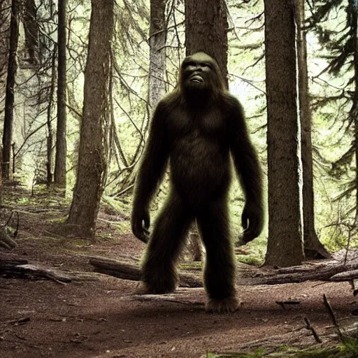 Image similar to National Geographic photo of Sasquatch in the forest