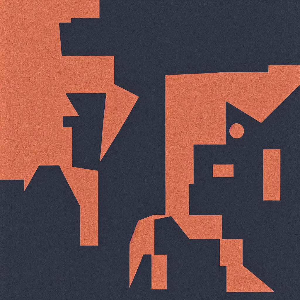 Image similar to structured face, mads berg, karolis strautniekas, film noir, stippled light, dramatic lighting, editorial illustration, detailed, fine texture, matte print, art deco, brutalism, dark blue + dark orange, red, black, ( ( habitat 6 7 background ) )