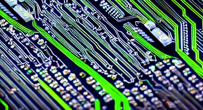 Prompt: closeup of a circuitboard, studio lighting, product photography