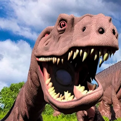 Image similar to dinosaur taking a selfie