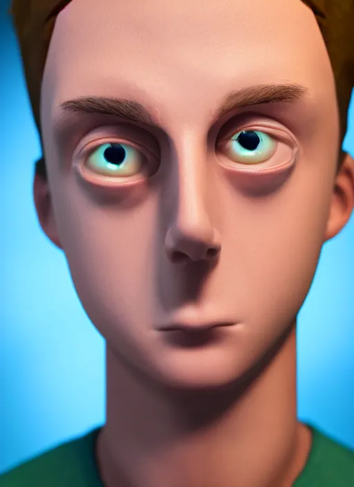 Image similar to teenage morty from rick and morty closeup photograph dslr photorealistic, studio lighting, ektachrome, detailed, intricate, face detail