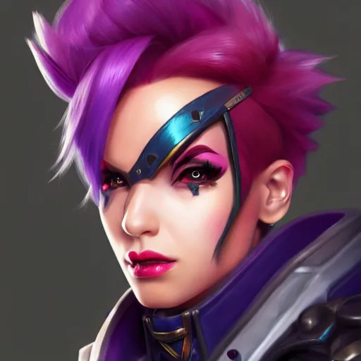 Image similar to portrait of Vi from League of Legends, by Fortiche Studio, by Riot Games, from Netflix's Arcane, trending on artstation,fine details, realistic shaded, fine-face, painted texture, pretty face