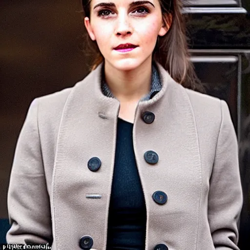 Image similar to a full - figure profile image of a woman who is a genetic combination of emma watson and kim kardashian