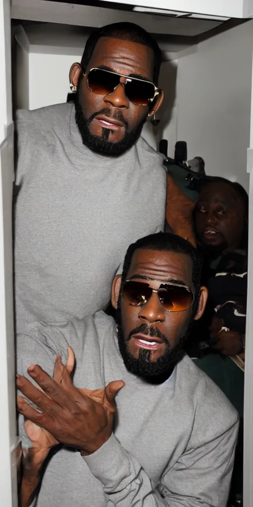 Image similar to r kelly hiding in a closet