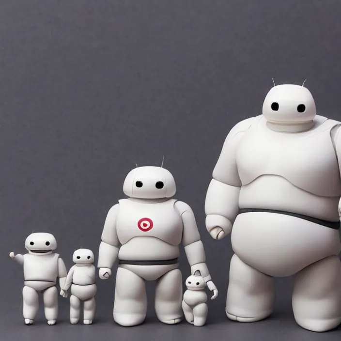 Image similar to a detailed figure of baymax, first 4 figures, detailed product photo