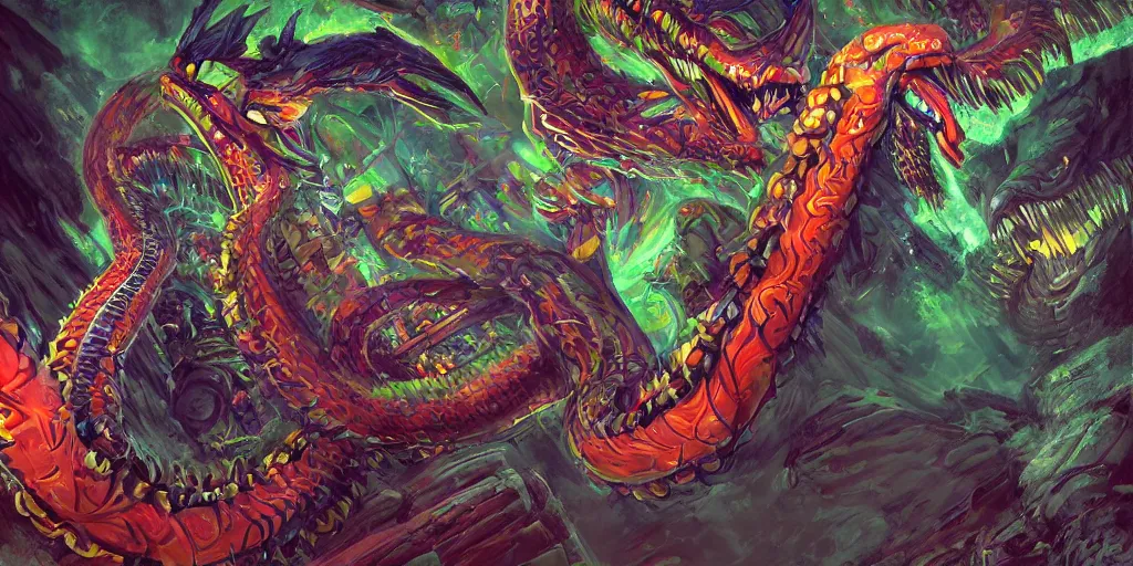 Image similar to Quetzalcoatl  the feathered serpent deity by Liam Wong and Boris Vallejo