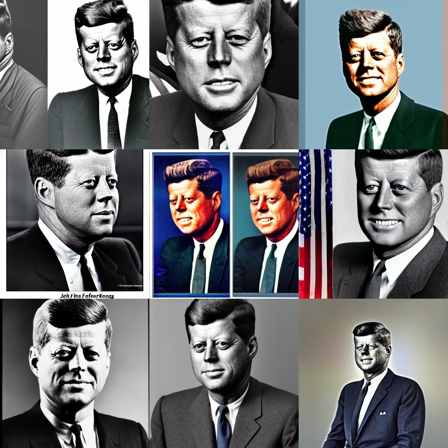 Prompt: a modern image showing john f kennedy. Digital color photo. Professional photo. Modern photography. Photo from 2021