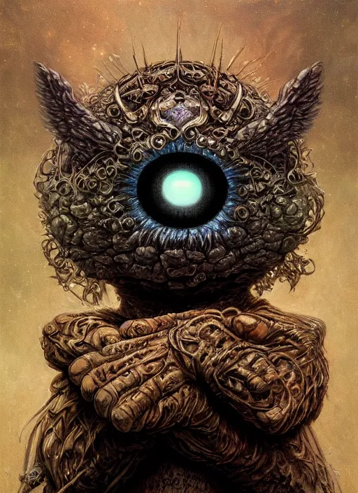 Image similar to cookie monster glowing eyes, shamanic poster lsd art, intricate, elegant, highly detailed, centered, digital painting, artstation, concept art, smooth, sharp focus, illustration, artgerm, tomasz alen kopera, peter mohrbacher, donato giancola, joseph christian leyendecker, wlop, frank frazetta