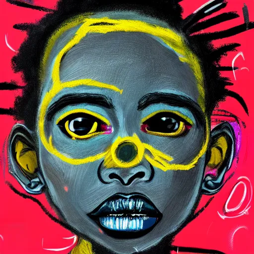 Prompt: a sketch, ultra detailed, unique, big eyes, atcurious, magic, love, beautiful woman, surreal, in style of jean - michel basquiat, trending on artstation