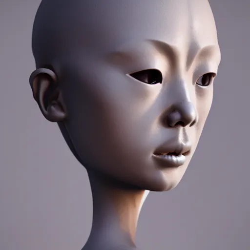 Image similar to japanese sculpture, highly detailed, photorealistic portrait, bright studio setting, studio lighting, crisp quality and light reflections, unreal engine 5 quality render
