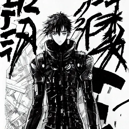 Image similar to a drawing in the style of the manga blame! cyberpunk. detailed. dark.