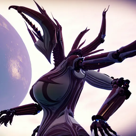 Image similar to highly detailed giantess shot, worms eye view, looking up at a giant 500 foot tall beautiful stunning saryn prime female warframe, as a stunning anthropomorphic robot female dragon, looming over you, walking toward you, detailed warframe legs towering over you, camera looking up, posing elegantly over you, sleek sharp claws, detailed robot dragon feet, intimidating, proportionally accurate, anatomically correct, two arms, two legs, camera close to the legs and feet, giantess shot, warframe fanart, ground view shot, cinematic low shot, high quality, captura, realistic, professional digital art, high end digital art, furry art, macro art, giantess art, anthro art, DeviantArt, artstation, Furaffinity, 3D realism, 8k HD render, epic lighting, depth of field