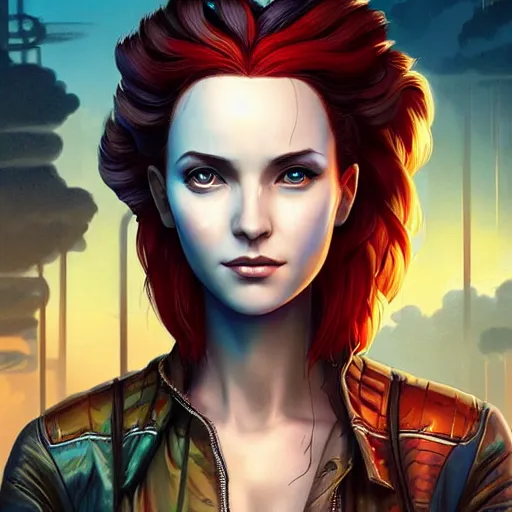 Prompt: Lofi BioPunk portrait triss merigold with a phoenix, Pixar style by Tristan Eaton Stanley Artgerm and Tom Bagshaw