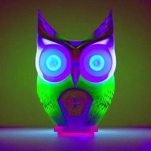 Image similar to symetrical grainy radiating stream cube owl rainbow baluster amarone, by henriette grindat and ilya kuvshinov and walt disney, rococo, rendered in cinema 4 d, # micro