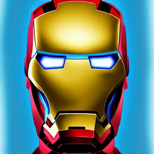 Prompt: portrait of iron man, highly detailed, centered, solid color background, digital painting