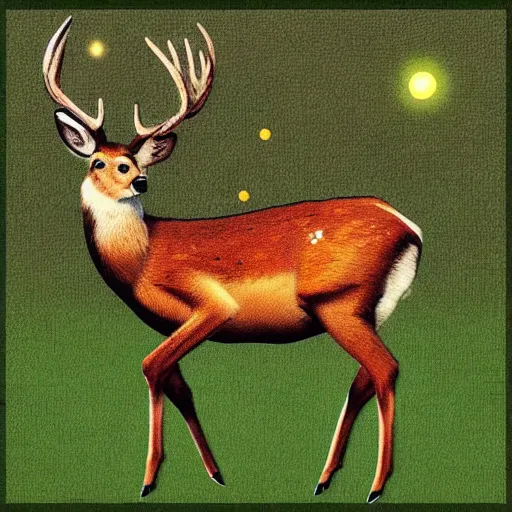 Prompt: deer in the style of no man's sky