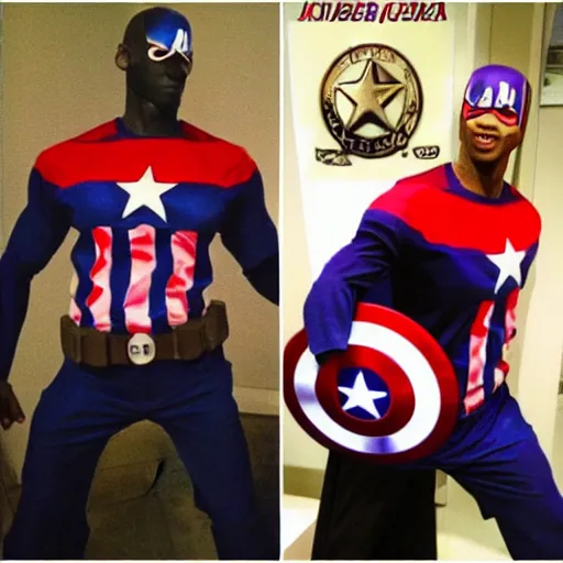 Image similar to Kobe Bryant dressed as captain America