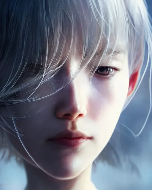 Image similar to concerning closeup portrait of a beautiful carefree girl covered in sharp metal wire, by katsuhiro otomo, yoshitaka amano, nico tanigawa, artgerm, greg rutkowski makoto shinkai takashi takeuchi rendered with intense 3 d effect reflective shadowing, cinematic lighting, hyperrealistic illustration uhd 8 k