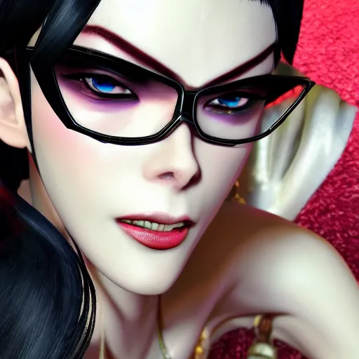 Prompt: Bayonetta looking gorgeous amazing level of detail 8k resolution hyperdetailed photorealism