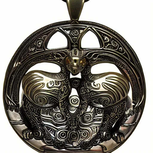 Image similar to artnouveau necklace of sekhmet and bastet by René lalique