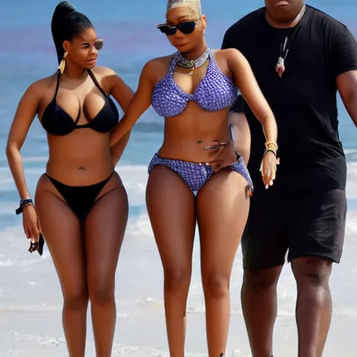 Prompt: nicki minaj goes to the beach