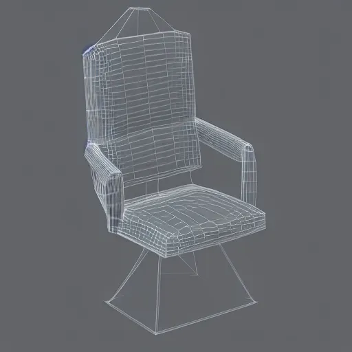 Prompt: cyberspace chair, crisp, dim painterly volumetric aquatic lighting, beautiful 3 d concept art, lowpoly, artstation