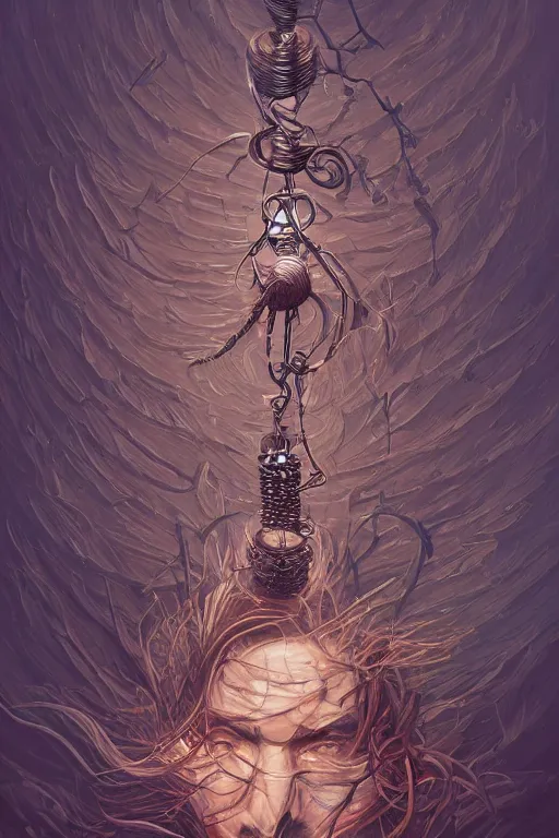 Image similar to portrait of windchime hundred-handed one brute physically accurate, moody dynamic lighting, very very intricate, very very elegant, highly detailed, digital painting, artstation, in the style of Rob Lefield and Dan Mumford , trending on artstation, digital art,surrealism ,macro,blueprint ,vaporwave ,