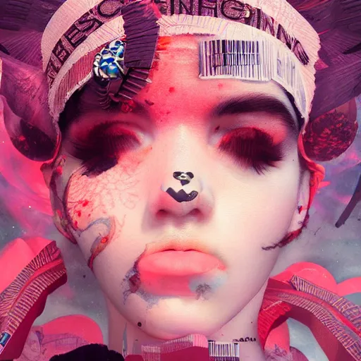Prompt: miss anthropocene album cover by grimes, trending on artstation, award winning, cgsociety contest winner, 4 k quality, photorealistic