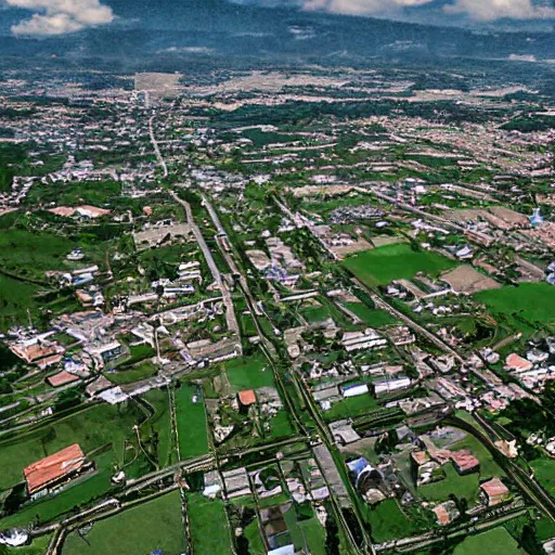 Image similar to small town seen from above by ken sugimori