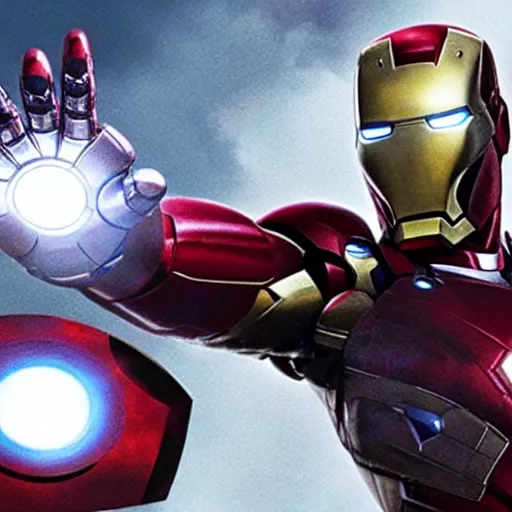 Image similar to film still of Samuel L Jackson as Iron Man, in new Avengers film