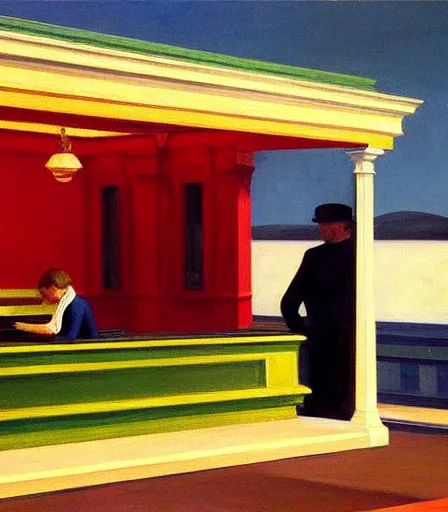 Image similar to impressive high quality high detail painting by edward hopper, hd,