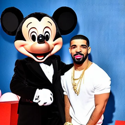 Image similar to drake meets mickey mouse