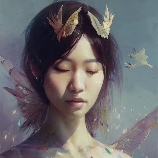 Prompt: beauty girl asian, wings, hyper detailed, insane details, intricate, elite, elegant, luxury, spring light, by ismail inceoglu dragan bibin hans thoma greg rutkowski alexandros pyromallis rene maritte illustrated, perfect face, fine details, realistic shaded, fine - face, pretty face