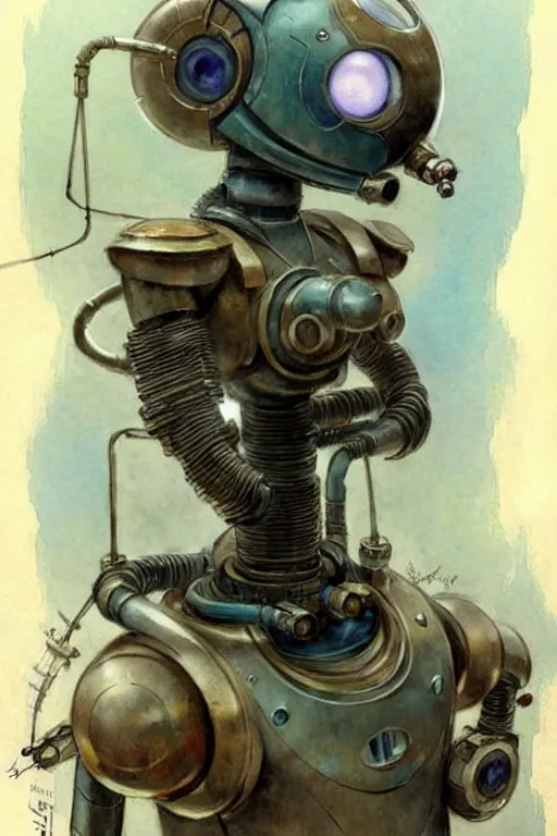 Image similar to (((((1950s robot science fantasy . muted colors.))))) by Jean-Baptiste Monge !!!!!!!!!!!!!!!!!!!!!!!!!!!