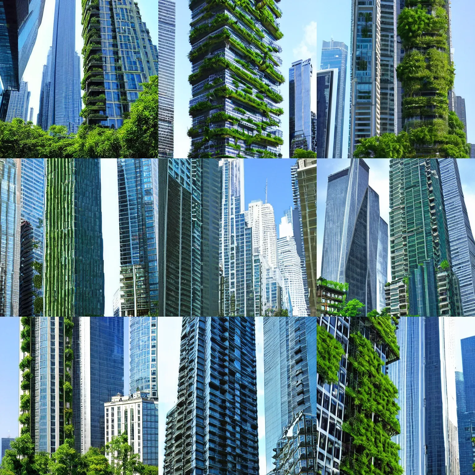 Prompt: skyscrapers with greenery, Pinterest