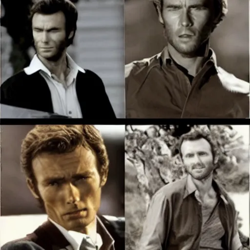 Prompt: young Clint Eastwood as Rick Grimes