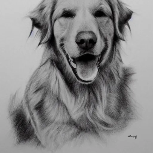 Image similar to beautiful pencil drawing of a golden retriever with karim benzema - - width 1 0 2 4