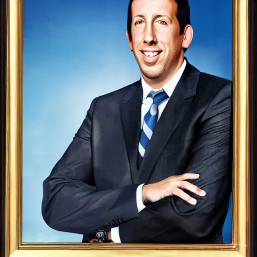 Prompt: president adam sandler, official portrait