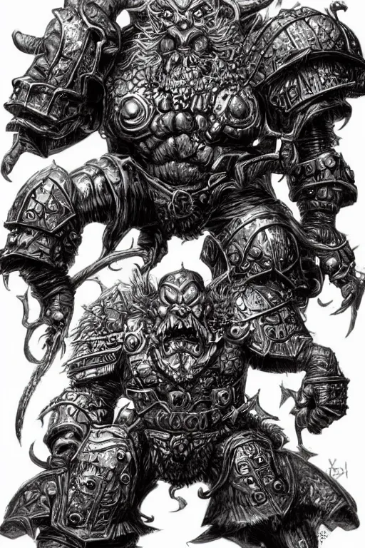 Prompt: chaos dwarf, fantasy, warhammer, highly detailed, digital art, sharp focus, trending on art station, kentaro miura manga art style