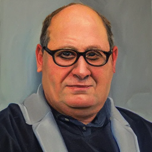 Image similar to dr. katz, oil portrait, photorealistic, high detail