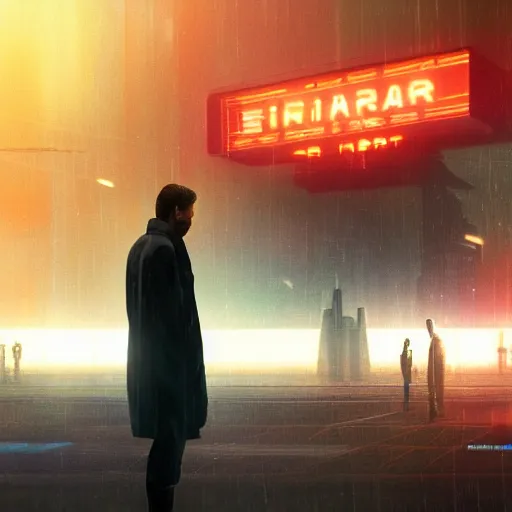 Image similar to Giant bright translucent hologram in blade runner 2049, digital art, artstation, cgsociety