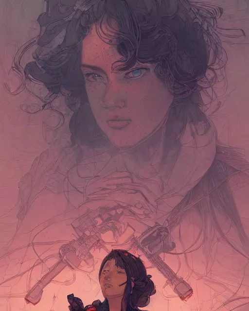 Image similar to a coalminer girl, midshot single subject, art poster, ambient lighting, detailed, by ayami kojima, makoto shinkai, kilian eng