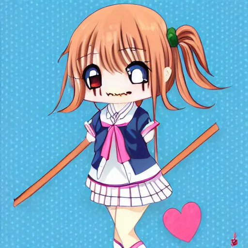Prompt: kawaii chibi anime manga school girl by naka tsukashi