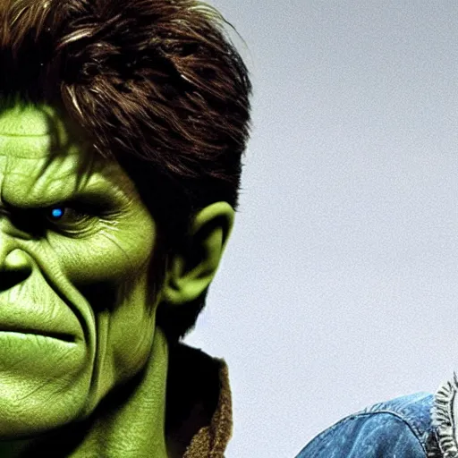 Image similar to willem dafoe as a hulk