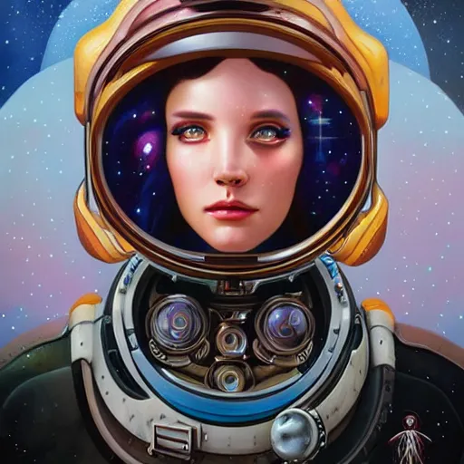 Image similar to Space Steampunk portrait, Pixar style, by Tristan Eaton Stanley Artgerm and Tom Bagshaw.